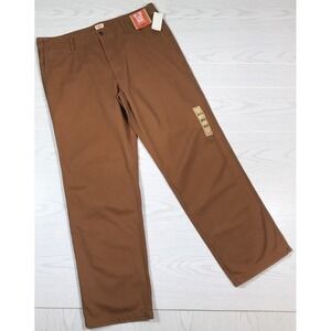 Dockers Khaki Pants 38x32 Brown Flat Front D2 Straight Fit 100% Cotton Y2K New